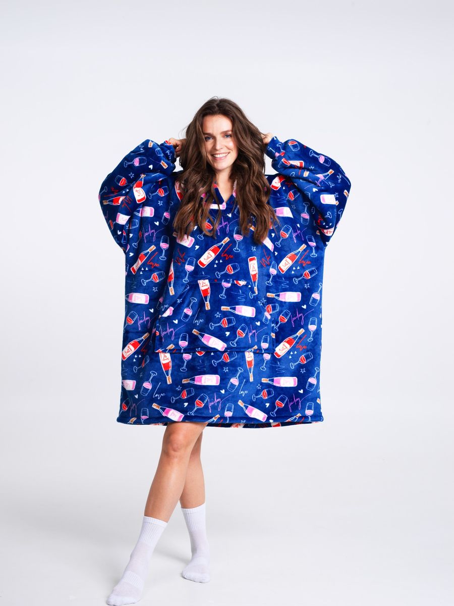 Noxxiez Fleece Teppe med Hette - XL - Wine